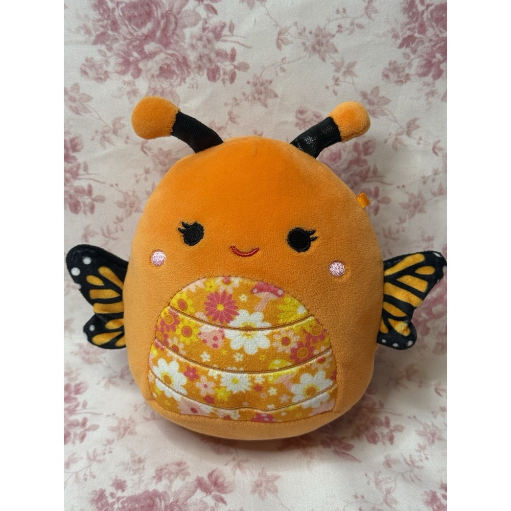 Squishmallows Mony the Butterfly Plush Orange Floral Belly 6" Stuffed Toy